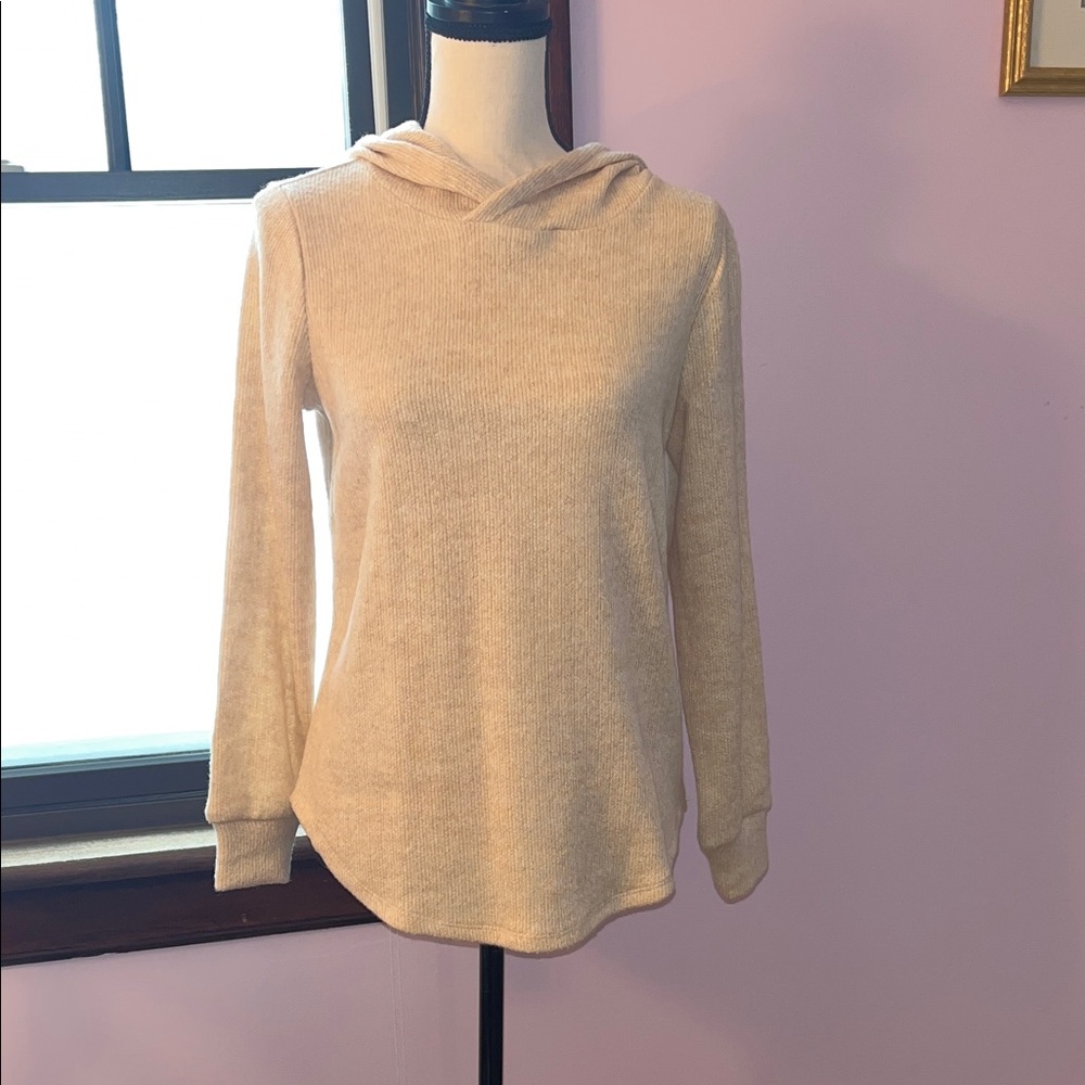 LOFT Cream Hooded Sweater